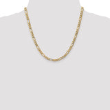 14K 26 inch 5.75mm Semi-Solid Figaro with Lobster Clasp Chain BC95