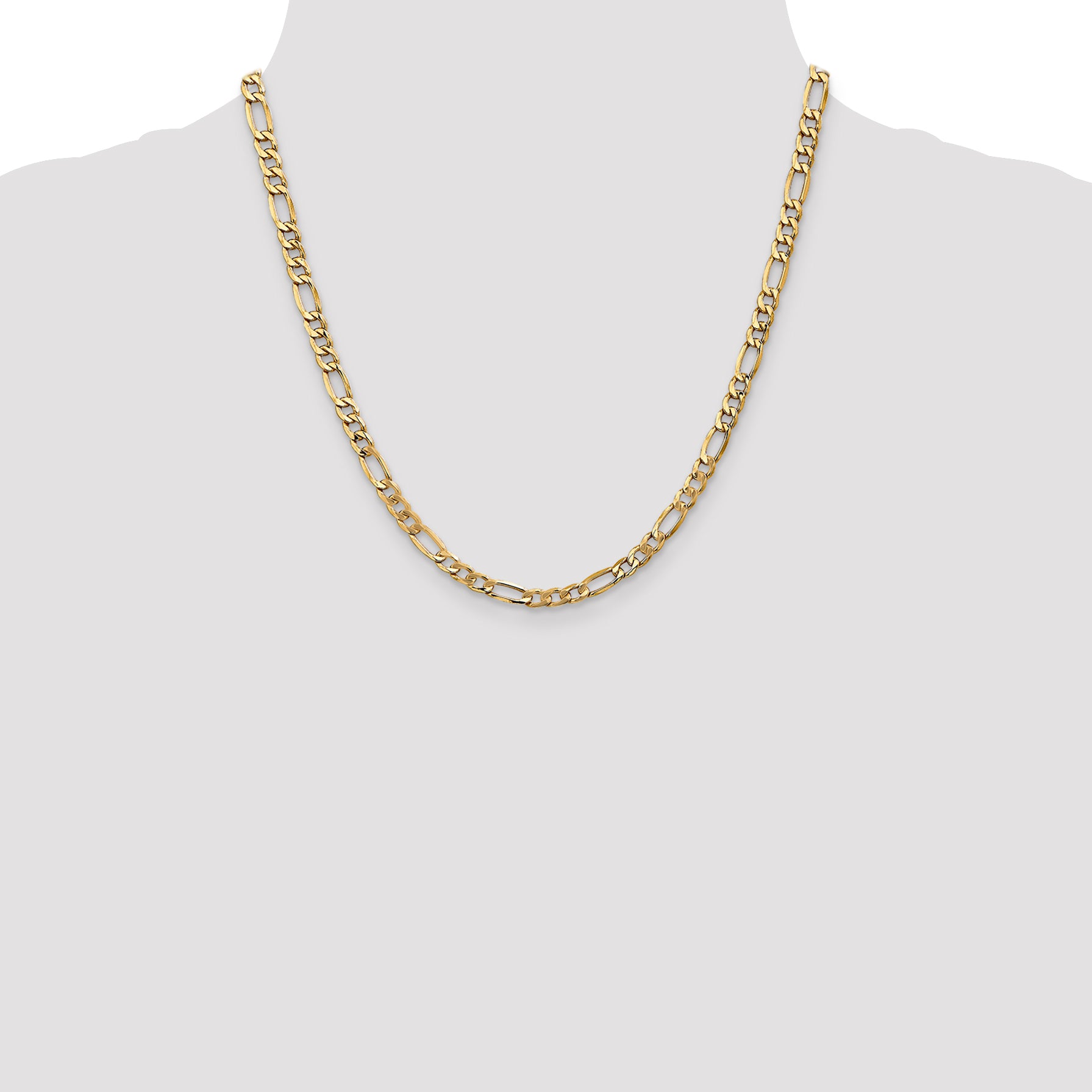 14K 26 inch 5.75mm Semi-Solid Figaro with Lobster Clasp Chain BC95