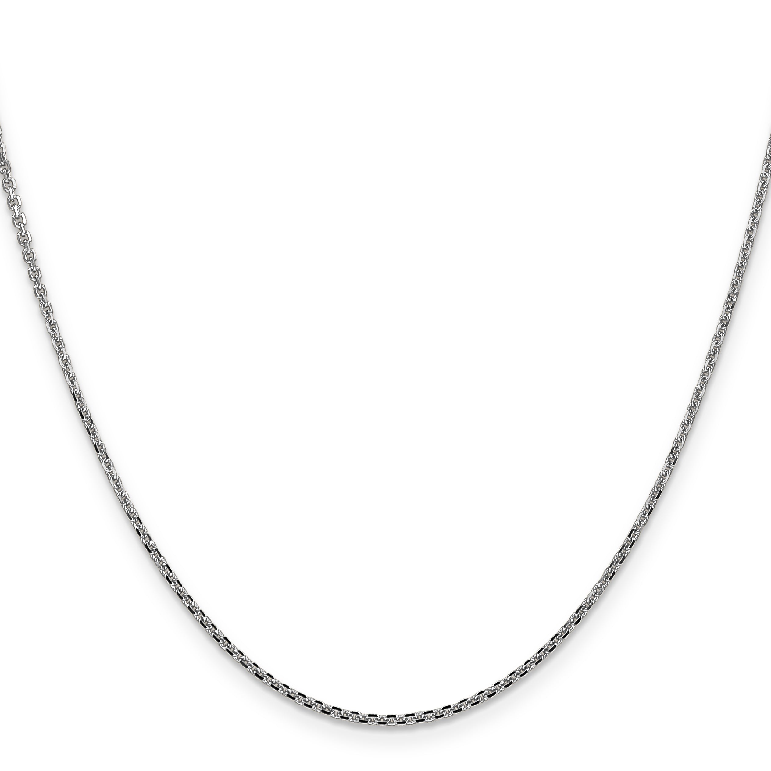 14K White Gold 10 inch 1.45mm Diamond-cut Cable with Lobster Clasp Anklet PEN146