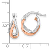 14k White and Rose Gold Fancy Hoops TF1197