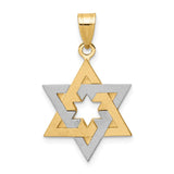 14K Two-Tone Star Of David Pendant XK687