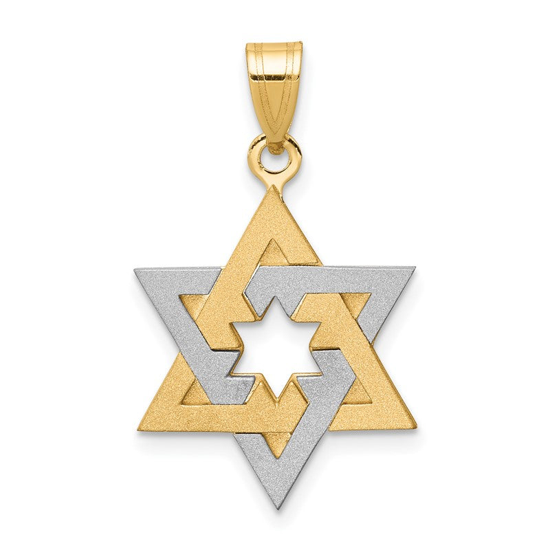 14K Two-Tone Star Of David Pendant XK687