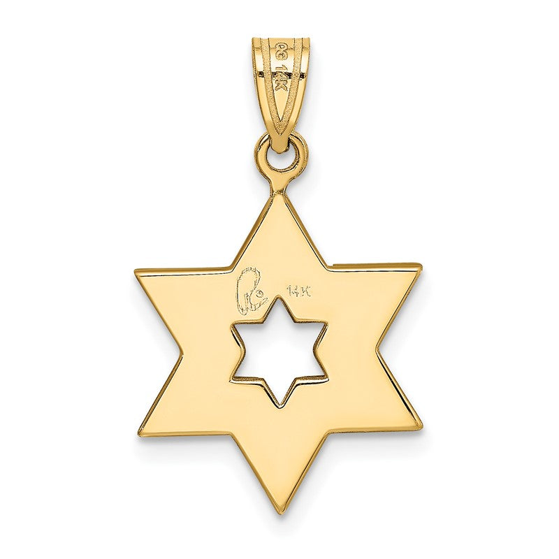 14K Two-Tone Star Of David Pendant XK687