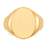 14k 14.0x17.5mm Closed Back Mens Signet Ring RS127