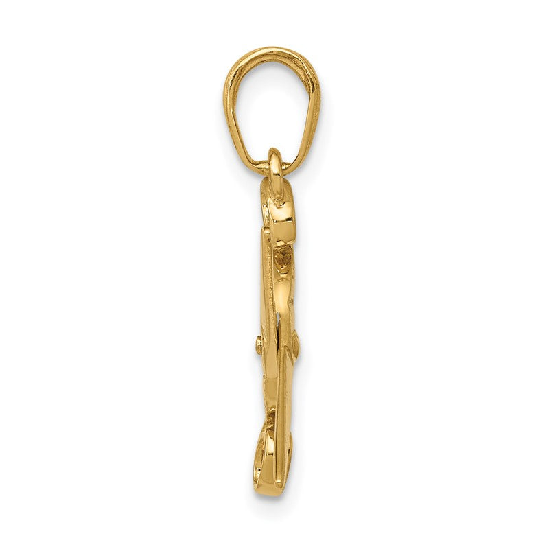 14k 3-D Moveable Scissors Pendant C3118