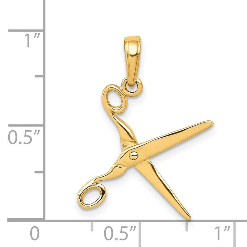 14k 3-D Moveable Scissors Pendant C3118