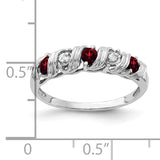 14k White Gold 2.75mm Round Garnet and AAA Diamond Twist Ring Y4719GA/AAA
