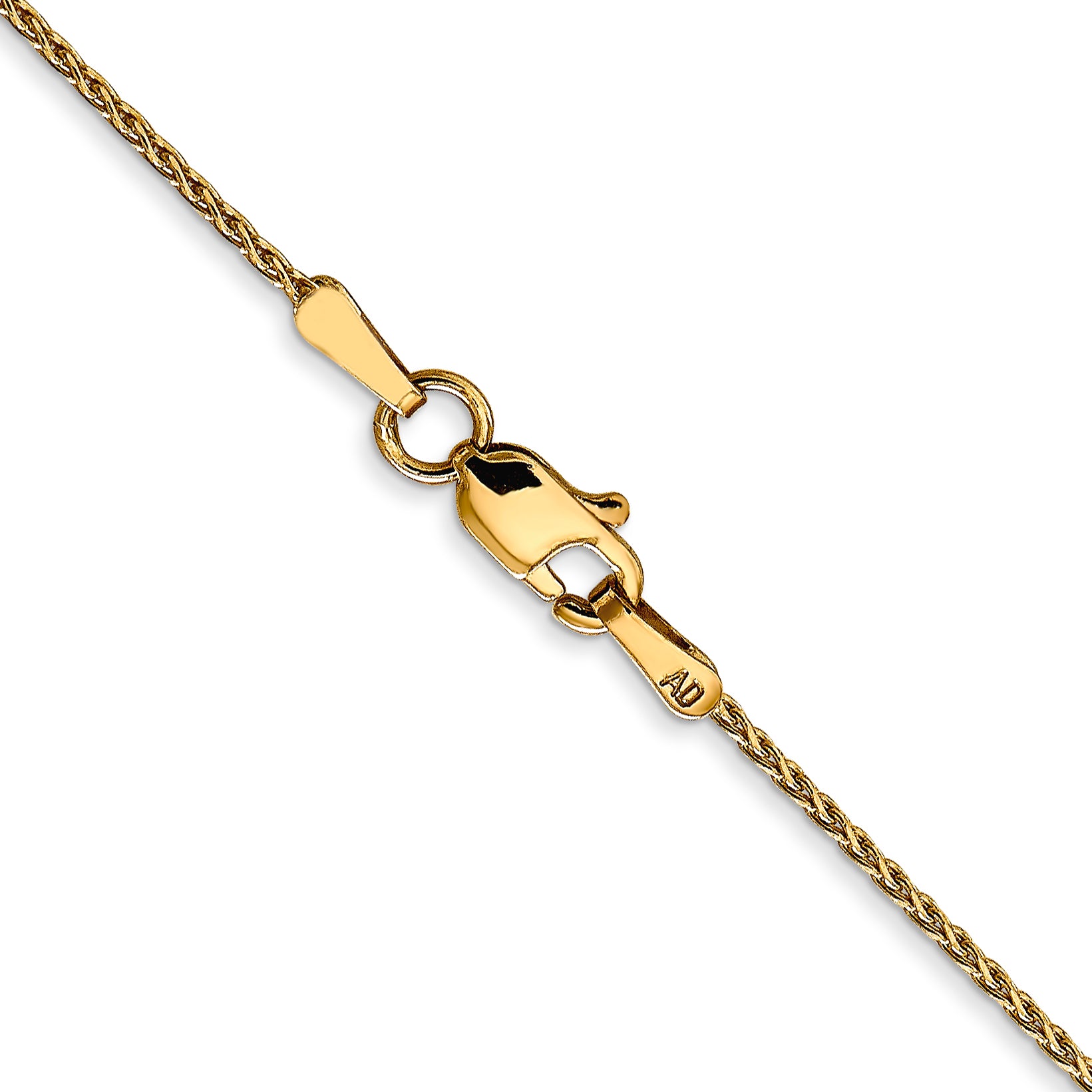 14K 10 inch 1mm Diamond-cut Parisian Wheat with Lobster Clasp Anklet PEN275