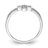 14k White Gold Polished 1/10 carat Diamond Cross Ring RM5655