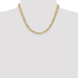 14K 26 inch 6.25mm Semi-Solid Figaro with Lobster Clasp Chain BC96