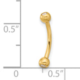 14k 16 Gauge CZ Eyebrow Jewelry BD127