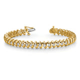 14k Complete 5 carat Round AA Diamond Fancy Spiral 7 inch Tennis Bracelet X2006AA