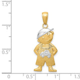 14k and White Rhodium Boy with Hands in Pockets Pendant K4755