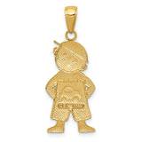 14k and White Rhodium Boy with Hands in Pockets Pendant K4755