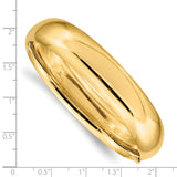 14k 9/16 High Polished 14.5mm Hinged Oval Bangle Bracelet HP9/16