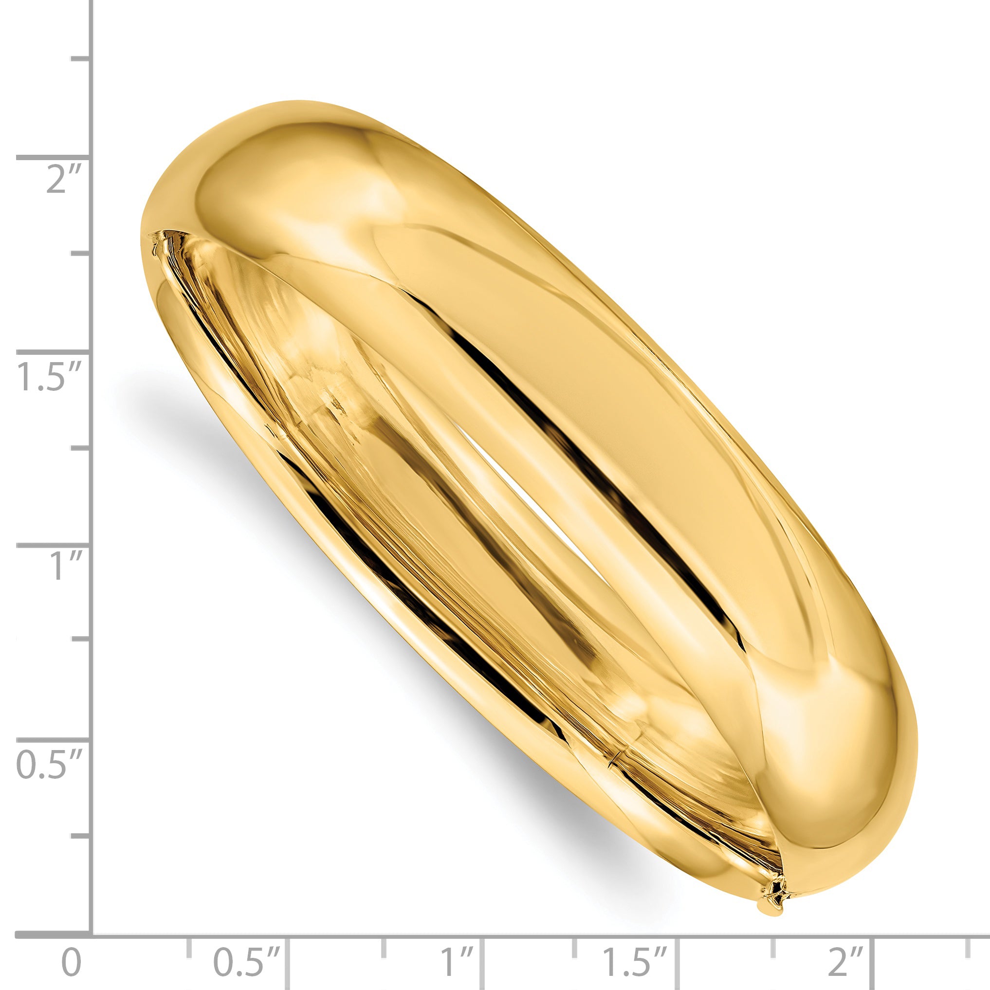 14k 9/16 High Polished 14.5mm Hinged Oval Bangle Bracelet HP9/16