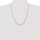 14K 26 Inch 2.75mm Diamond-cut Quadruple Rope Lobster Clasp Chain QTR021