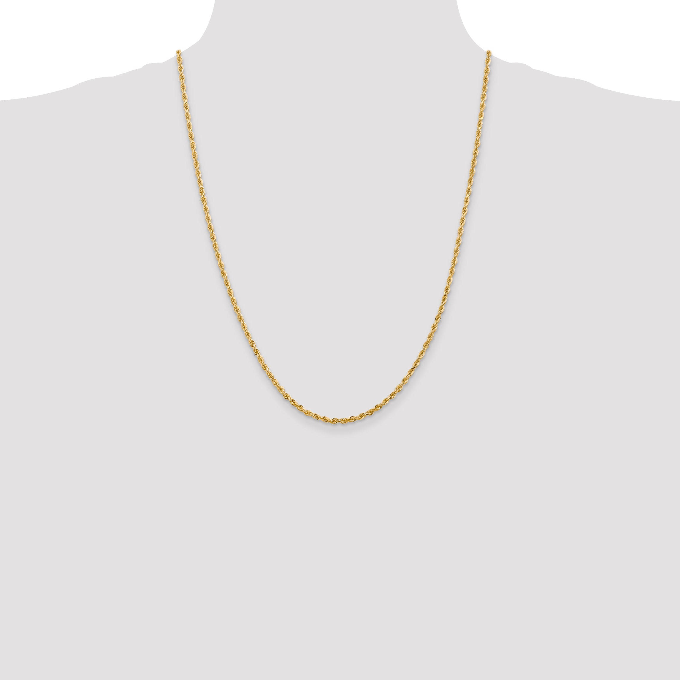 14K 26 Inch 2.75mm Diamond-cut Quadruple Rope Lobster Clasp Chain QTR021