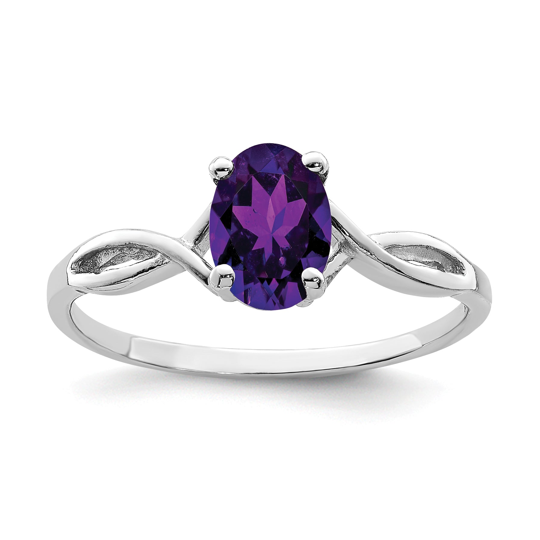 14k White Gold Amethyst ring Y2198AM