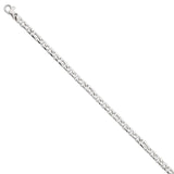 14K White Gold 18 inch 4.3mm Hand Polished Fancy Link with Fancy Lobster Clasp Chain WLK678