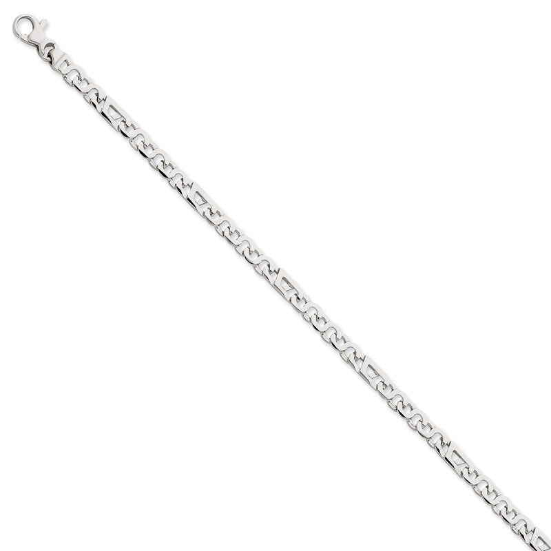 14K White Gold 18 inch 4.3mm Hand Polished Fancy Link with Fancy Lobster Clasp Chain WLK678