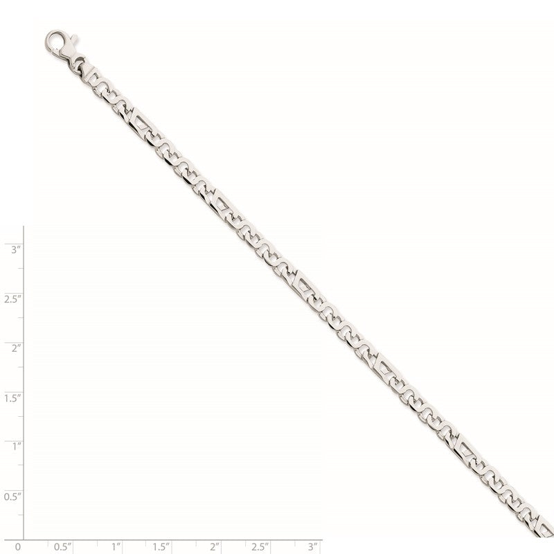14K White Gold 18 inch 4.3mm Hand Polished Fancy Link with Fancy Lobster Clasp Chain WLK678