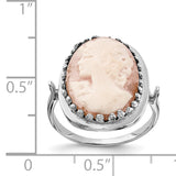 14k White Gold Cameo Ring Y4479CAM