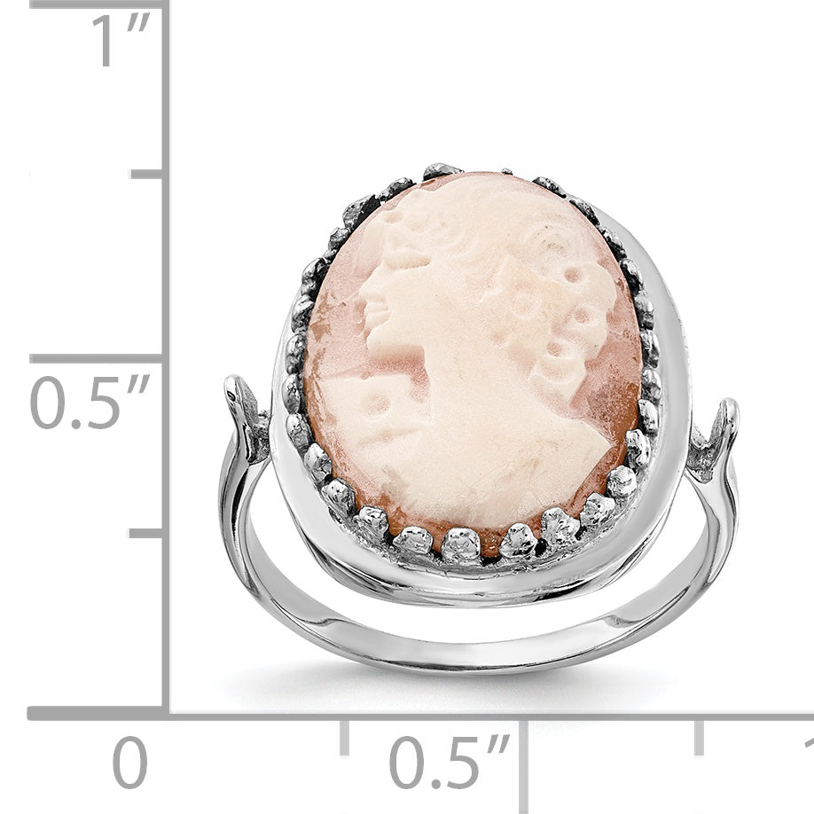 14k White Gold Cameo Ring Y4479CAM