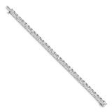 14k White Gold Complete 17 carat Round AA Diamond 4-prong 7 inch Tennis Bracelet X2048WAA