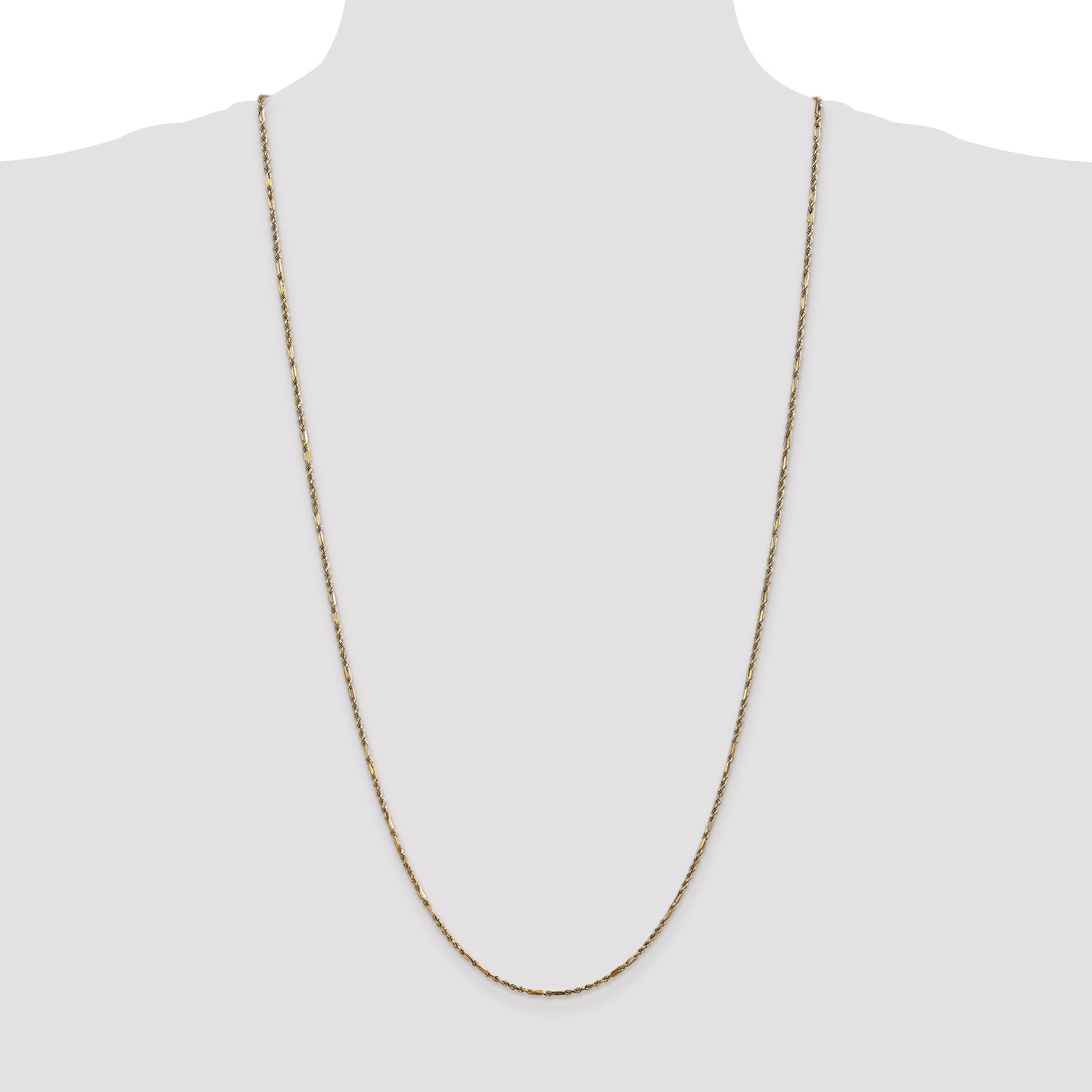 14K 10 inch  1.8mm Diamond-cut Milano Rope with Lobster Clasp Anklet MIL030