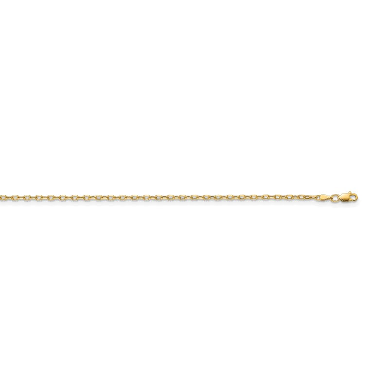 14K Yellow Gold 26 inch 3mm Semi-Solid Diamond-cut Open Link Cable with Lobster Clasp Chain BC189