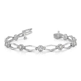 14k White Gold Complete 3/4 carat Round VS Diamond Fancy Link 7 inch Bracelet X789WVS