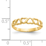 14k Polished Hearts Ring K3900