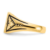 14k 11.5x11.0mm Closed Back Antiqued Signet Ring Y4139