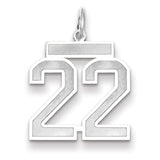 14kw Medium Satin Number 22 Charm WSM22