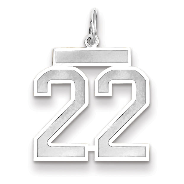 14kw Medium Satin Number 22 Charm WSM22