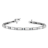 14k White Gold Complete 2.8 carat Round AAA Diamond Bar Link 7 inch Tennis Bracelet X2177WAAA