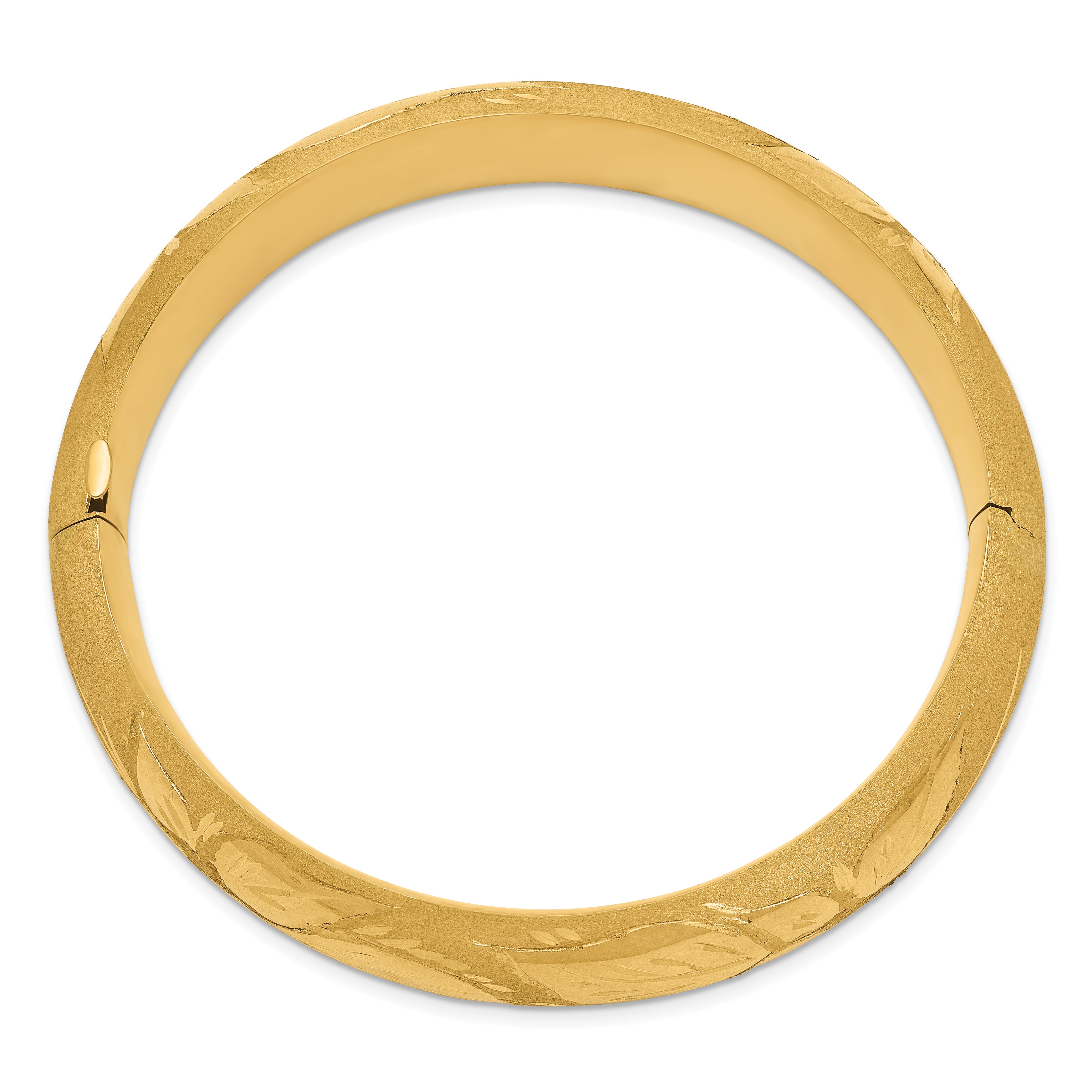 14k 11/16 Oversize Florentine Engraved 17.00mm Hinged Round Bangle Bracelet FE11/16O