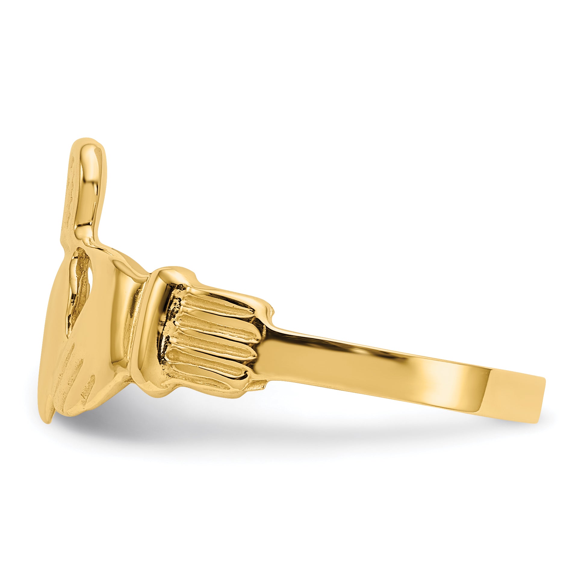 14k Mens Polished Claddagh Ring K4774