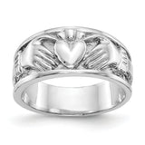 14k White Gold Claddagh Band K565