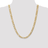 14K 26 inch 6.75mm Concave Open Figaro with Lobster Clasp Chain LFG180