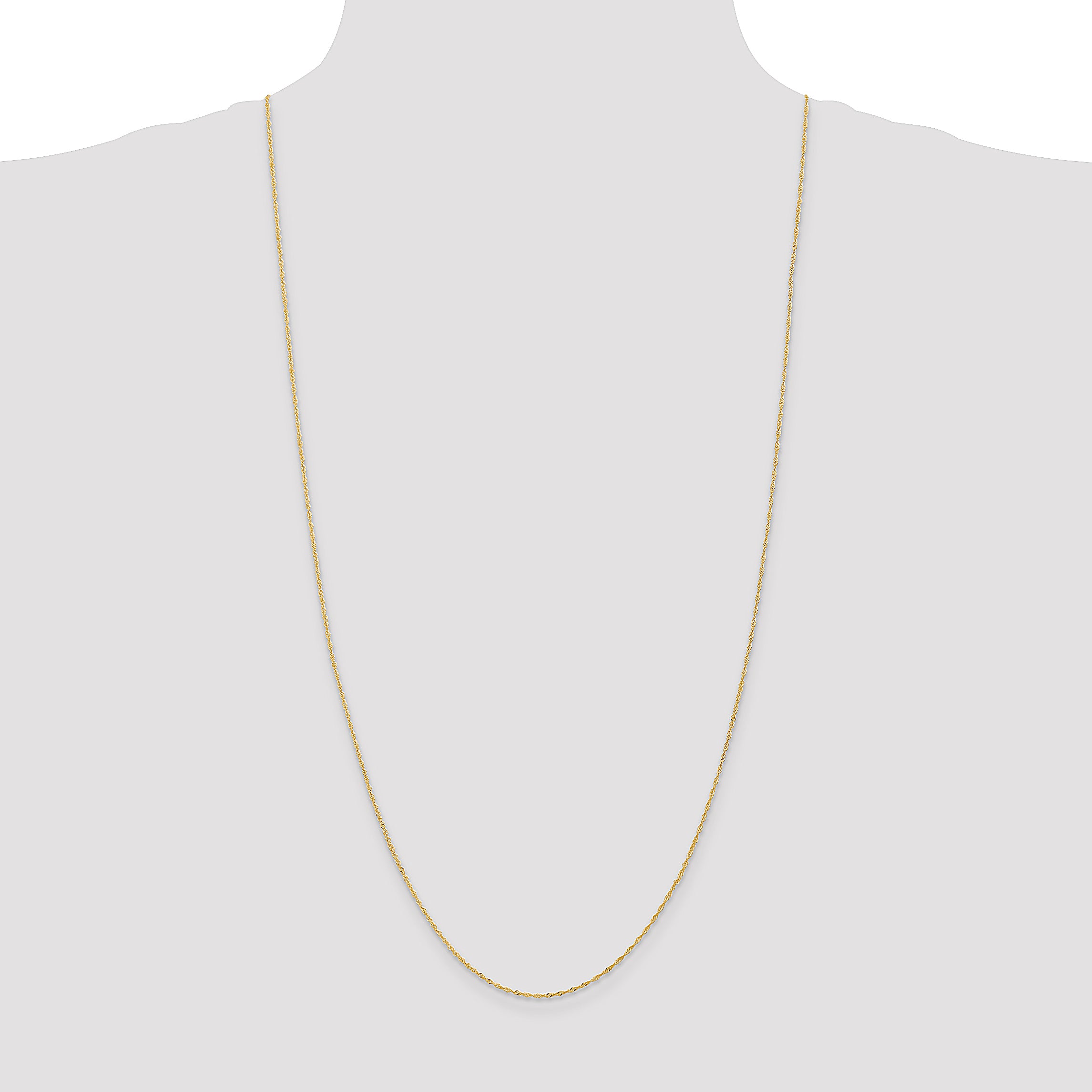 14K 14 inch 1.10mm Singapore with Spring Ring Clasp Chain PEN9