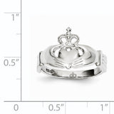 14k White Gold Polished Claddagh Ring K4773
