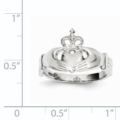 14k White Gold Polished Claddagh Ring K4773