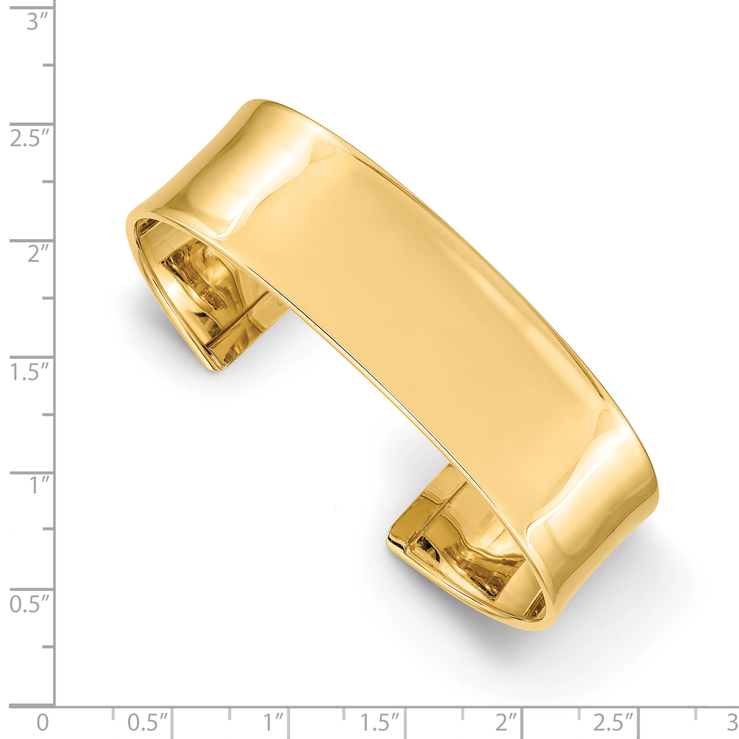 14k 18.5mm Polished Cuff Bangle Bracelet DB560