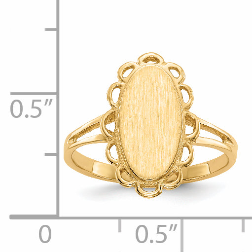 14k 7.0x13.0mm Open Back Signet Ring RS200