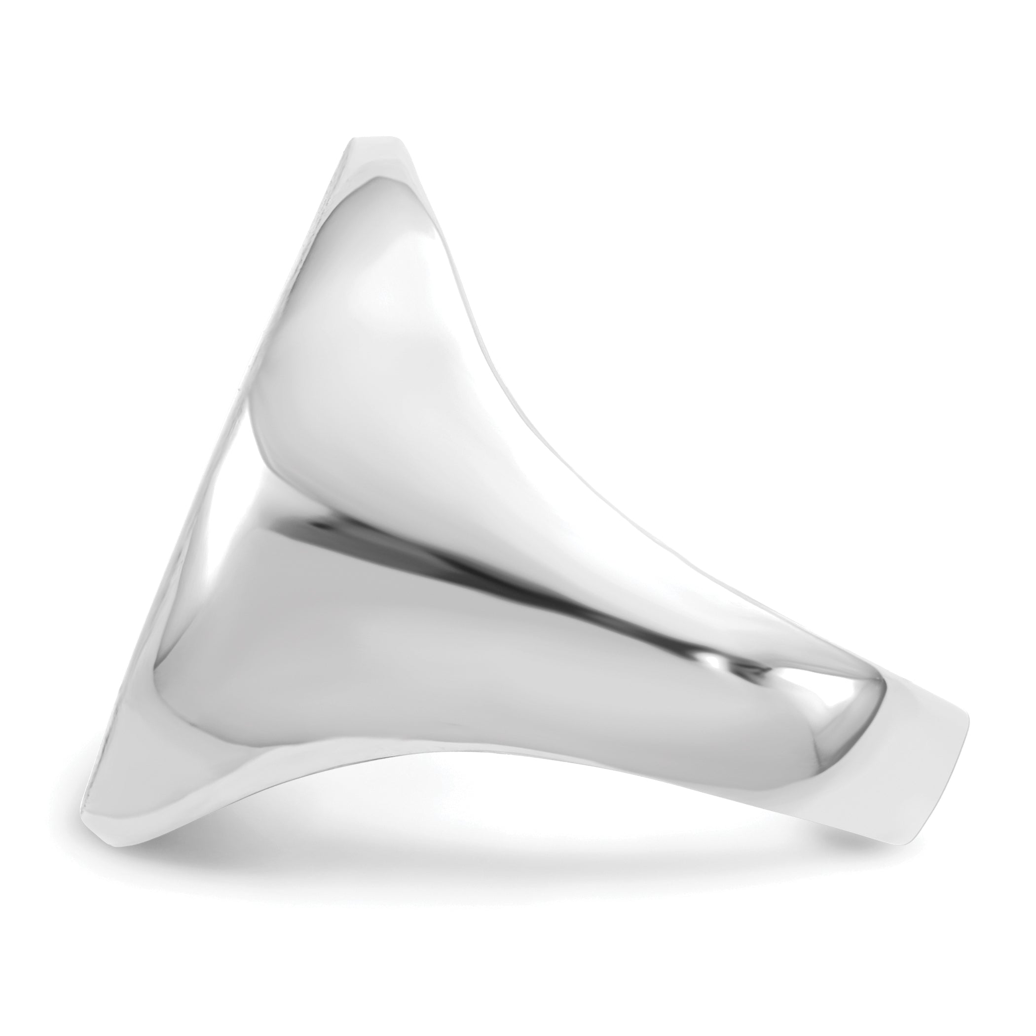 14k White Gold 16.0x20.5mm Oval Open Back Signet Ring RS546