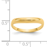 14k Polished Stackable Wave Ring K584