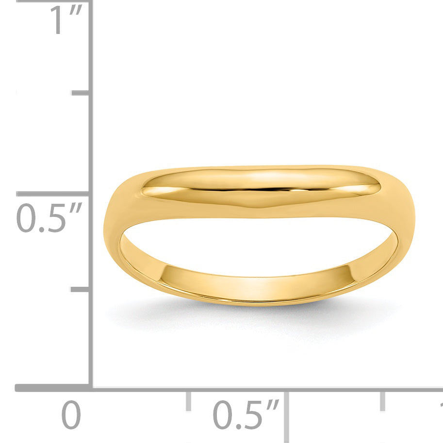 14k Polished Stackable Wave Ring K584