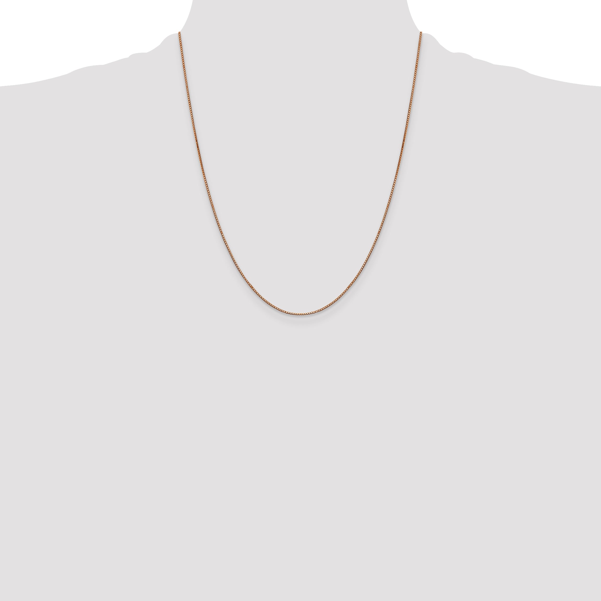 14K Rose Gold 10 inch .9mm Box Link with Lobster Clasp Chain Anklet RSC2